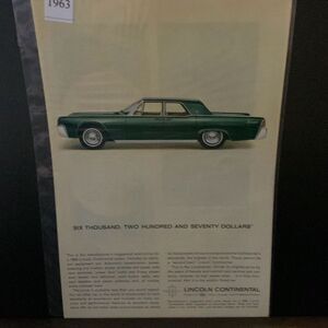 Vintage 1963 Lincoln Continental Sedan Ad Advertisment